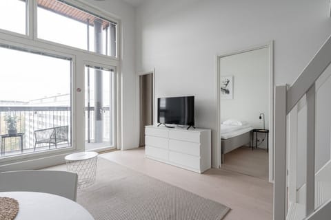 This bright and stylish brand-new loft apartment welcomes guests in Tampere`s Amuri district.
