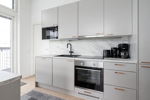 Apartment kitchen with a dishwasher
