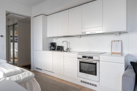 The kitchen is fully equipped with cooking utensils, crockery, oven, stove, microwave, fridge, etc.