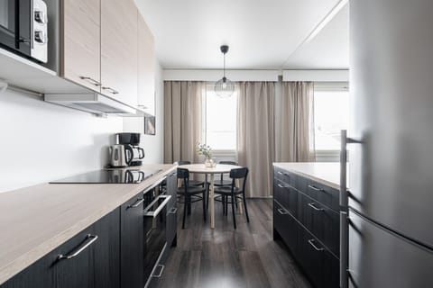 Apartment kitchen and dining area