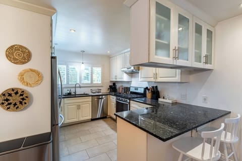 Dining area is conveniently located near the kitchen.