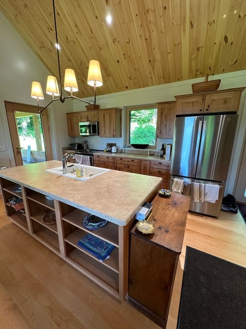 Kitchen with induction stove, island, and all new amenities. 