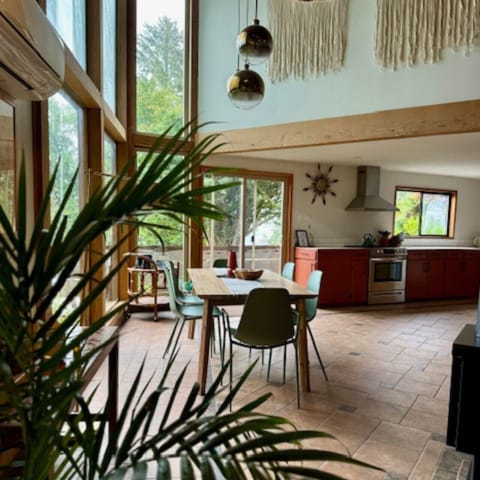 Dining area with views of the ocean