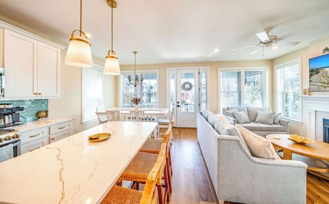 View of the living room and dining area
