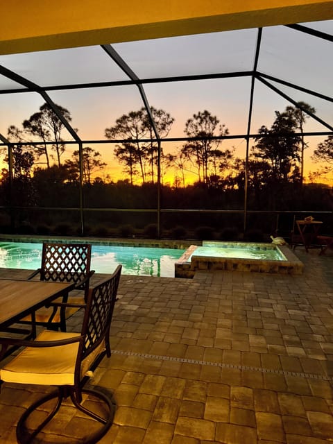 Watch sunset in heated salt water pool and hot tub