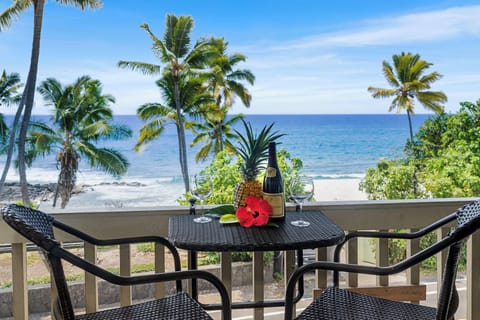 Fabulous view out on lanai . . cocktails and dinner!
