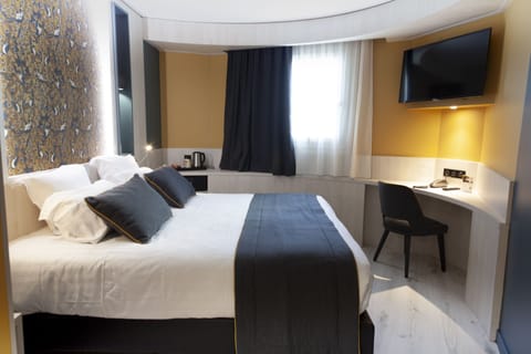 Desk, blackout drapes, soundproofing, iron/ironing board