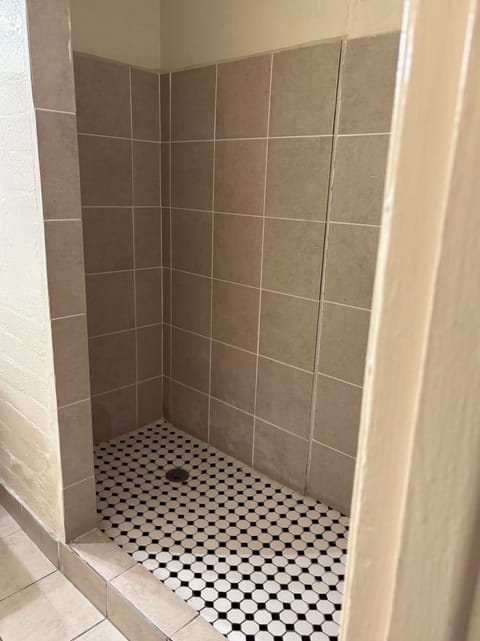 Shower, towels, soap, shampoo