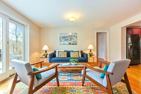 Spacious, stylish, and sunlit, our living room is designed for comfort and relaxation!