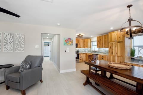 Open concept allows great room for socializing.