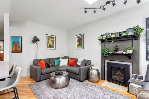 Inviting and relaxing space. Plush sofa and chaise in this open floor plan.  