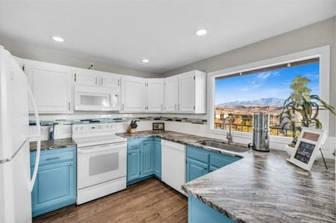 Full Stocked Kitchen with a great view