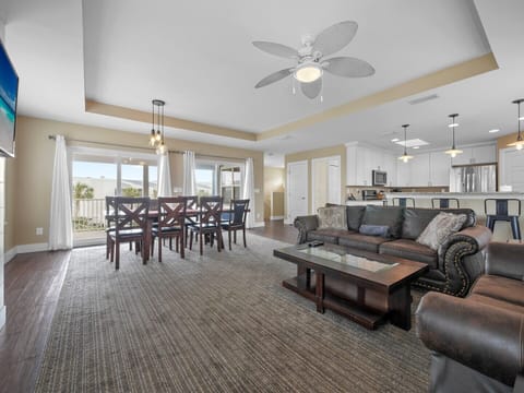 Living room with view of dining area