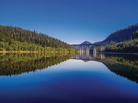 Blue, Water, Water Resources, Reflection, Landscape, Lake, Bridge, River, Reservoir, Channel