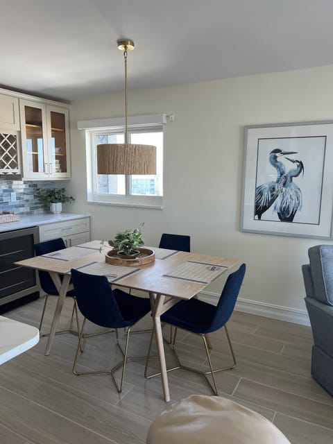 Dining room has a second fridge, for wine, beer and soda!