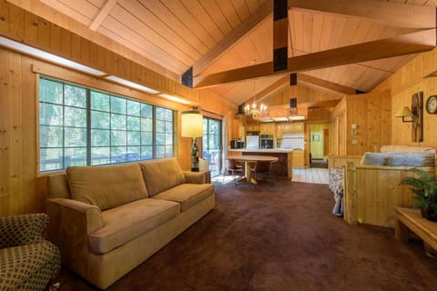 Cabin, Multiple Beds, Patio, Mountain View (Glen Lake Cabin in the Woods) | Living area | 42-inch flat-screen TV with digital channels, fireplace