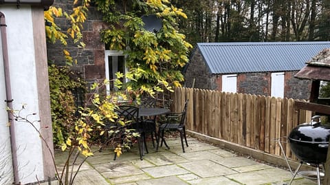 The patio with new fence for safety and privacy. 