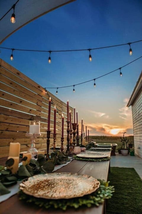 Outdoor banquet area