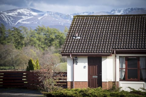 Dalfaber View with mountains behide the property