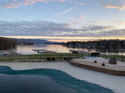 Outdoor pool and hot tub