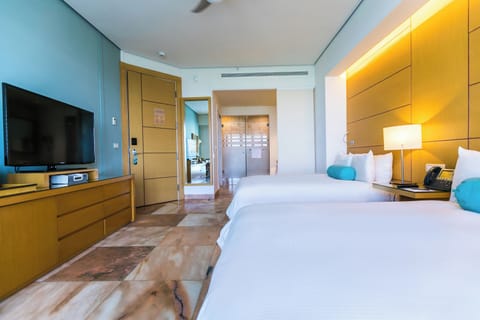 Two Superior Double Beds Diamante View AI | In-room safe, individually furnished, desk, laptop workspace