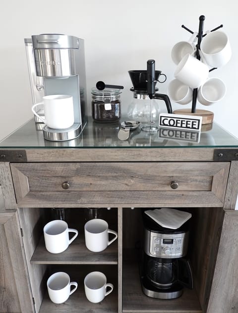 Indulge in a morning brew experience that suits your taste, offering a variety of options like Keurig, drip, pour-over, tea, or kid-friendly hot cocoa.
