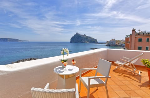 Deluxe Double or Twin Room, Terrace, Sea View | Terrace/patio