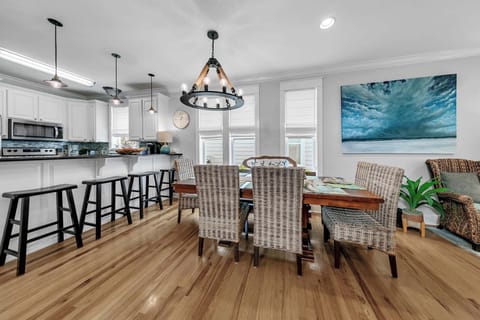 Dining table with seating for six