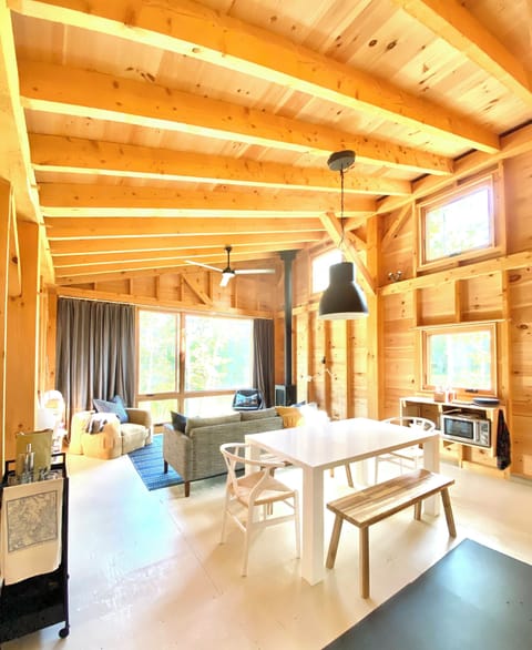 Glimpses of the Benjamin River Harbor & the meadow at the side of the cabin.