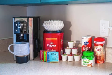 From our coffee bar with 5-in-1 FlexBrew machine, drip coffee, single serve pods...