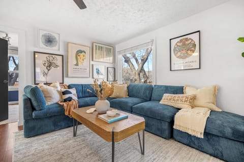 Bright living area with natural light 