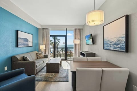 The ocean front living room is fabulous for movie night with the family.