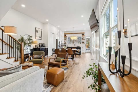 Living Room 1, First Floor.
We have everything you need for 12 guests. 
Fully equipped Kitchen, 
Wine refrigerator, 
2 Coffee Keurig K-Elite machines with complimentary K-Cups Coffee & Tea, 
2 Cuisinart Toasters, and more to comfort 12 guests.  

