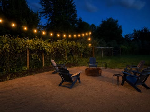 Nothing like a camp fire and string lights for stargazing and evening conversation.
