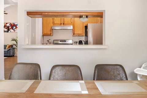 Enjoy open views into the kitchen and living area in a bright, welcoming space.