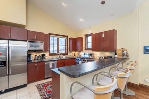 Kitchen: Third floor, drip coffee maker, Keurig, toaster, french press cooking utensils, tableware