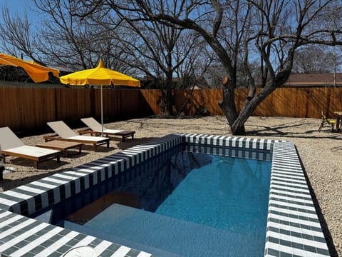 Our heated pool is available year-round and fits 8 people comfortably.