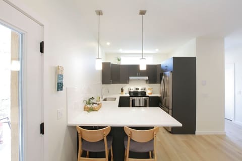 Kitchen with bar seating
