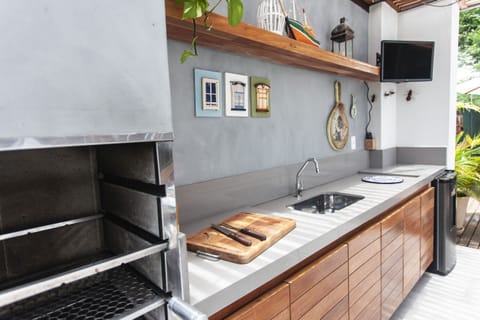 Villa | Private kitchen | Fridge, microwave, oven, stovetop