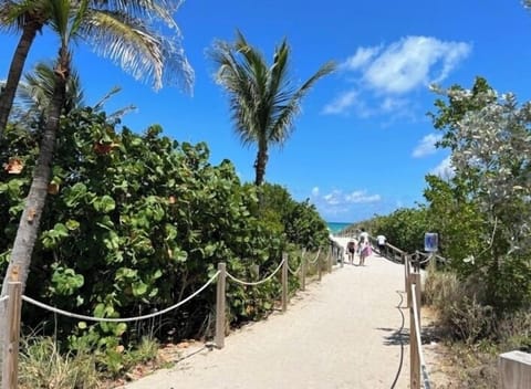 The path across the street to the beach