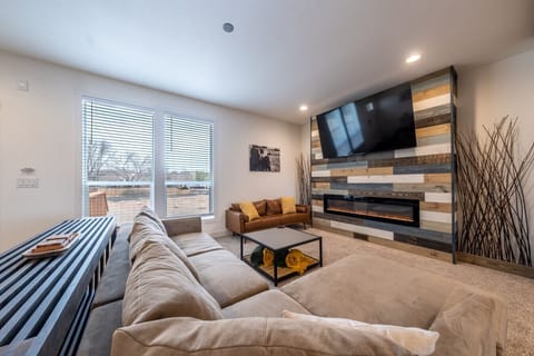 Open Living Space with Fireplace