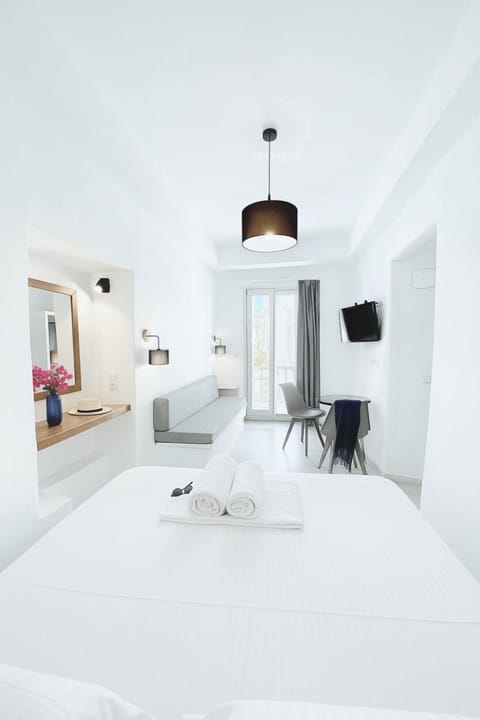 Double Room, 1 Queen Bed with Sofa bed, Balcony, Sea View | Desk, laptop workspace, blackout drapes, iron/ironing board