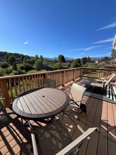 Private deck with mountain views-perfect for coffee or relaxing.