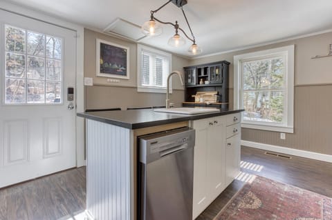 Natural light floods the space adding charm and warmth