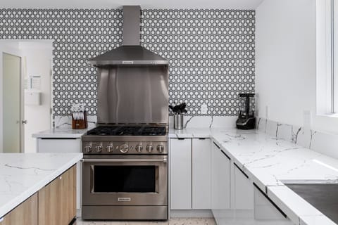 Modern kitchen appliances througout