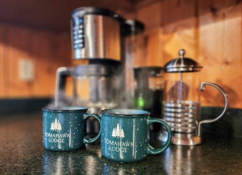 Grab a steaming cup of coffee from the full coffee bar