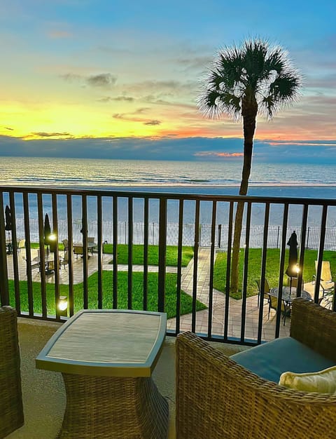 Private balcony with beach and Gulf views. Enjoy peaceful sunsets.