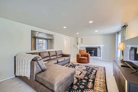 Cozy living space with Smart TV, and sofa sleeper