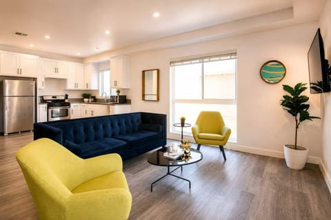 Bright living room with contemporary decor and open layout