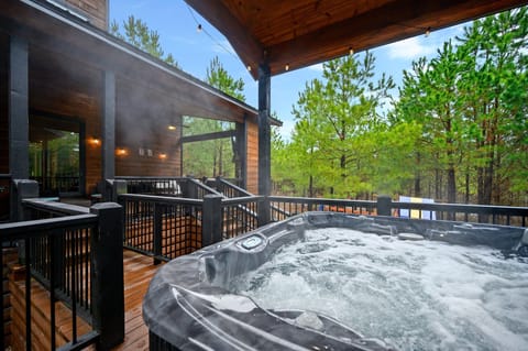 Cabin, Multiple Beds, Hot Tub, Mountain View (Moonshine Times) | Outdoor spa tub
